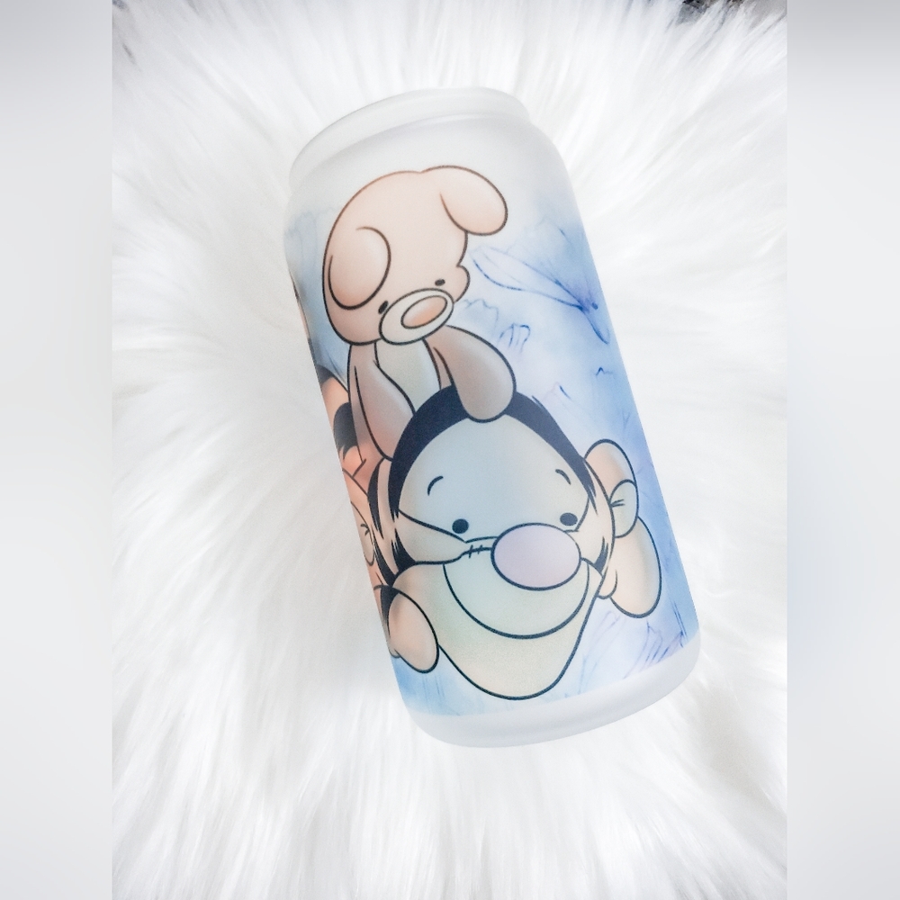 Tiger and Friend Glass Can cup